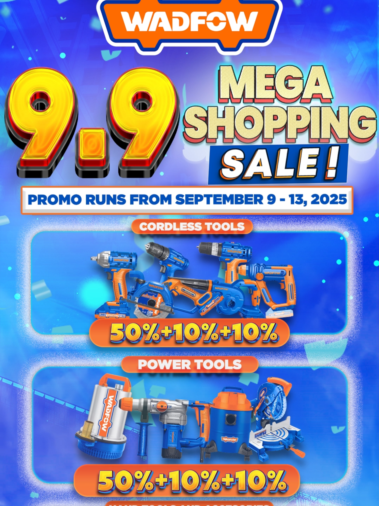 𝗦𝗔𝗟𝗘 𝗔𝗟𝗘𝗥𝗧! 🚨  Talagang mag me- 𝗠𝗘𝗚𝗔 𝗦𝗛𝗢𝗣𝗣𝗜𝗡𝗚 ka dahil sa aming 𝟵.𝟵 𝗗𝗜𝗦𝗖𝗢𝗨𝗡𝗧𝗜𝗡𝗚  𝗦𝗔𝗟𝗘!🛍🛒 May 𝗗𝗜𝗦𝗖𝗢𝗨𝗡𝗧 na, 𝗤𝗨𝗔𝗟𝗜𝗧𝗬 pa! Grab mo na!😉💙 DTI Fair Trade Permit No. FTEB-235034 Series of 2025 Follow us for more! #WadfowPhilippines  #WadfowPh  #discount  #discountedprice  #tools