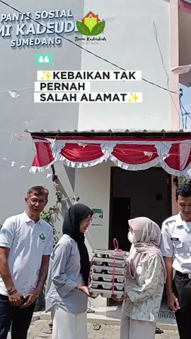 Alhamdulillah 🌿 Hari ini Allah ﷻ mempertemukan kebaikan di jalan-Nya. Awalnya, SPPG Kota Kaler berniat menyalurkan Makan Bergizi Gratis (MBG) untuk salah satu sekolah 🍱. Namun karena sekolah sedang diliburkan, sebagian makanan dialihkan ke Panti Sosial Boemi Kadeudeuh 🤲💙 Terima kasih kami sampaikan kepada SPPG Kota Kaler atas kepeduliannya. Semoga Allah limpahkan pahala berlipat ganda dan keberkahan tanpa batas. Aamiin ya Rabbal ‘alamin 🤍 Donasi: 👉 https://boemi-kadeudeuh.myscalev.com/psbk Find Us: 📷 Instagram: @boemikadeudeuh 🎵 TikTok: @boemikadeudeuh 📘 Facebook: Boemi Kadedeuh  Contact Us: 📱 WhatsApp: 085353781381 #fyp #sumedang #jawabarat #pantisosialboemikadeudeuh #psbk 