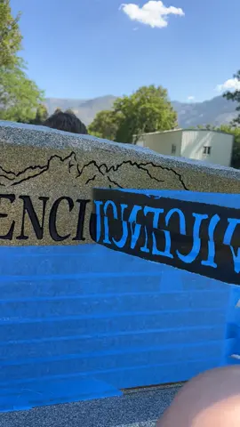 Repainting a headstone. #heaven #spraypaint #utahheadstonedesign #satisfying #cemetery @6duckyfucky6 