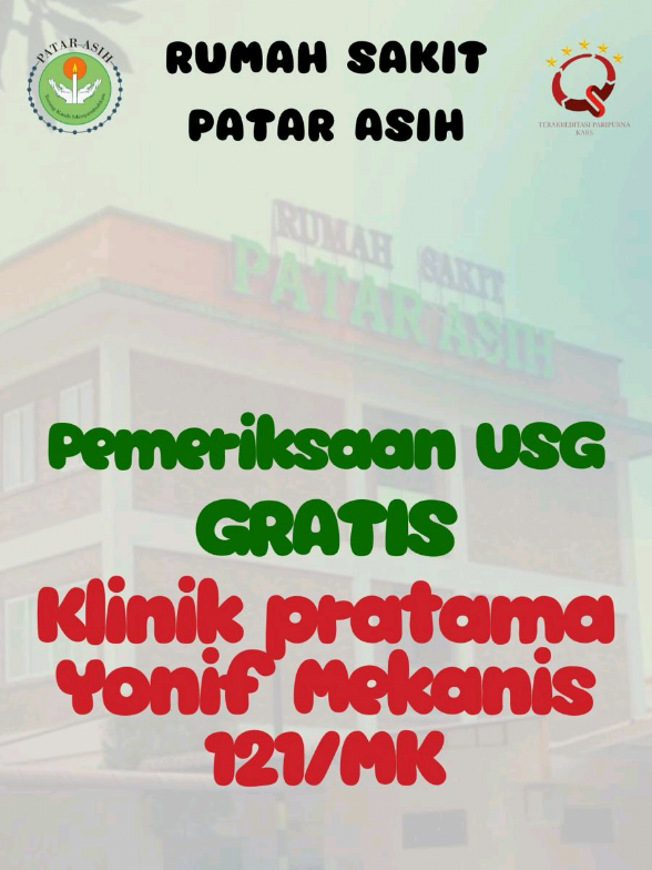 Hallo sobat Rspa 🤗✨ Tim Rs Patar Asih bersama dr Indra Setiawan,Sp.OG & dr M.teguh prihardi, M.Ked, Sp.An hadir di Batalyon Infanteri Mekanis 121/MK untuk memberikan layanan USG Kehamilan Gratis bagi para ibu ibu hebat.. Langkah kecil untuk kesehatan ibu, berarti besar untuk masa depan bangsa Terimakasih kepada Batalyon Infanteri Mekanis 121/MK atas sambutannya,semoga layanan USG Kehamilan Gratis dari RS Patar Asih ini bermanfaat bagi keluarga prajurit tercinta.. Salam sehat Rspa  Informasi lebih lanjut hubungi  ☎️0811-1782-313 #rspatarasih #melayanidengankasih #batalyon121macankumbang #yonif121macankumbang #usgkehamilangratis 