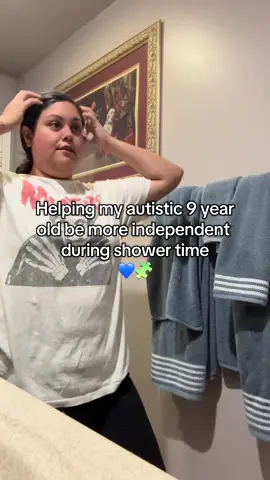We’re aiming for more independence with all things hygiene this month💙🧩 #fyp #autism #autismmom #autismacceptance #autismawareness 
