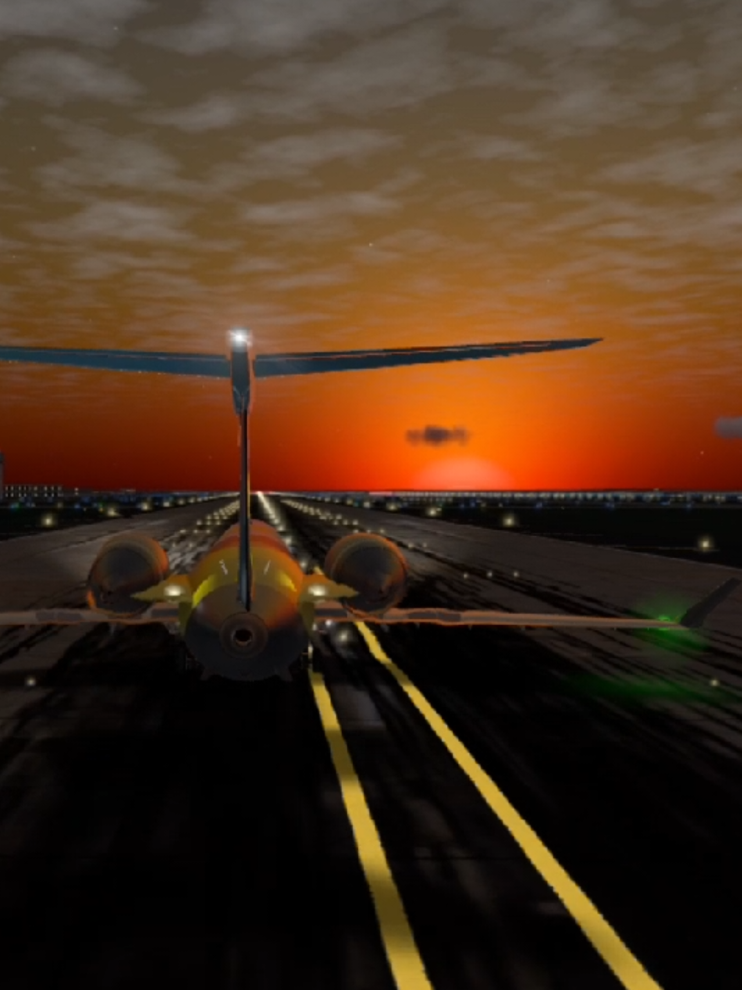 aterrizaje chueco y atardecer bonito en un #bombardier #crj #900 #rfs #rfsflightsimulator 