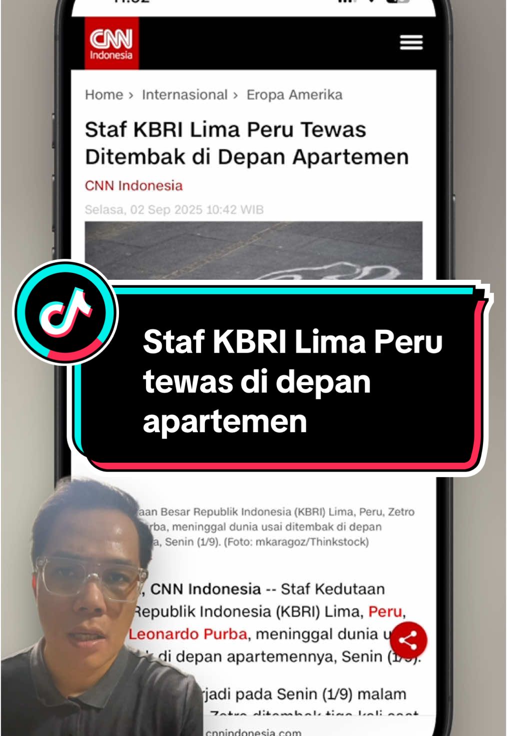 Viral: Staf KBRI di Lima, Zetro Leonardo Purba, tewas ditembak 3 kali saat bersepeda. Motif misterius, keluarga berduka. #viral #ZetroLeonardoPurba #KBRI #Peru #penembakan 