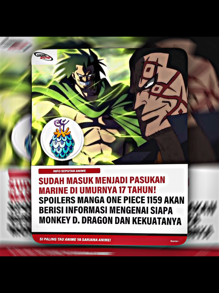 Manga One Piece 1159, Dragon sudah masuk navy sejak umurnya 16 tahun hingga akhirnya keluar membuat revolutionary army dan Dragon pemakan buah iblis yang ternyata buah itu adalah hadiah dari pemenang God Valley. #dragon #onepiece #manga #spoiler  #sc : sarjanaaanime