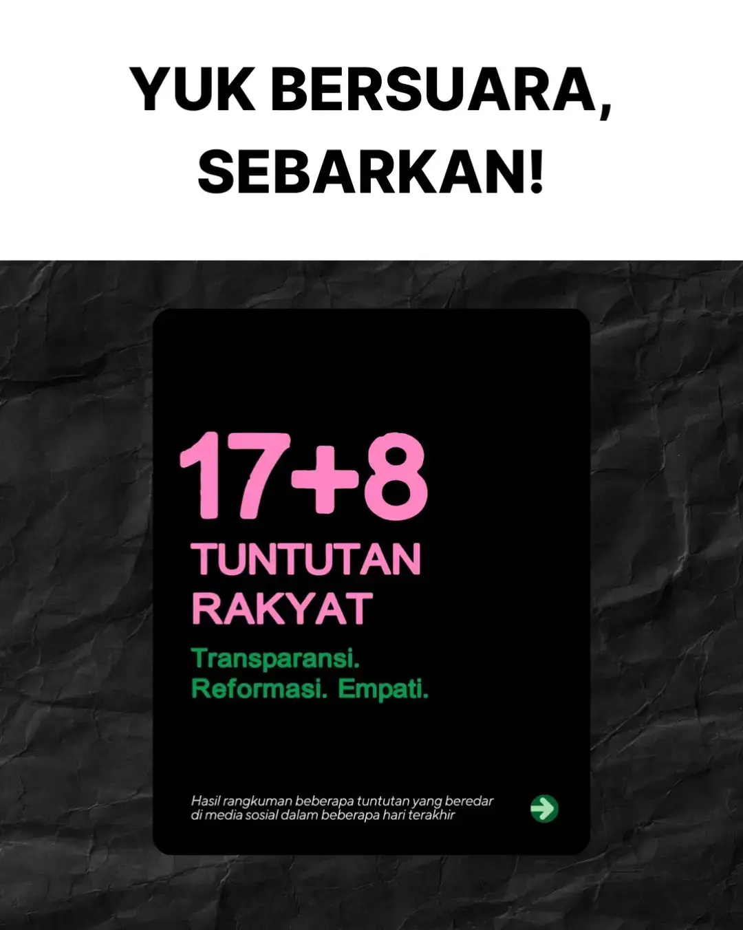 17+8 ini adalah tuntutan yang merupakan hak rakyat, bukan untuk kepentingan kelompok. postingan ini menanggapi komentar di akun @soniahanifati #pemilu #tuntutanrakyat #malakaproject #prabowogibran 