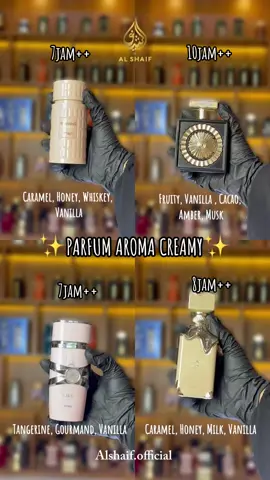 Ini dia 4 parfum buat kamu pecinta aroma creamy🍹✨🍮 #pusatparfumdubai #parfumreview #parfumwanita #reefperfumes #fyp 