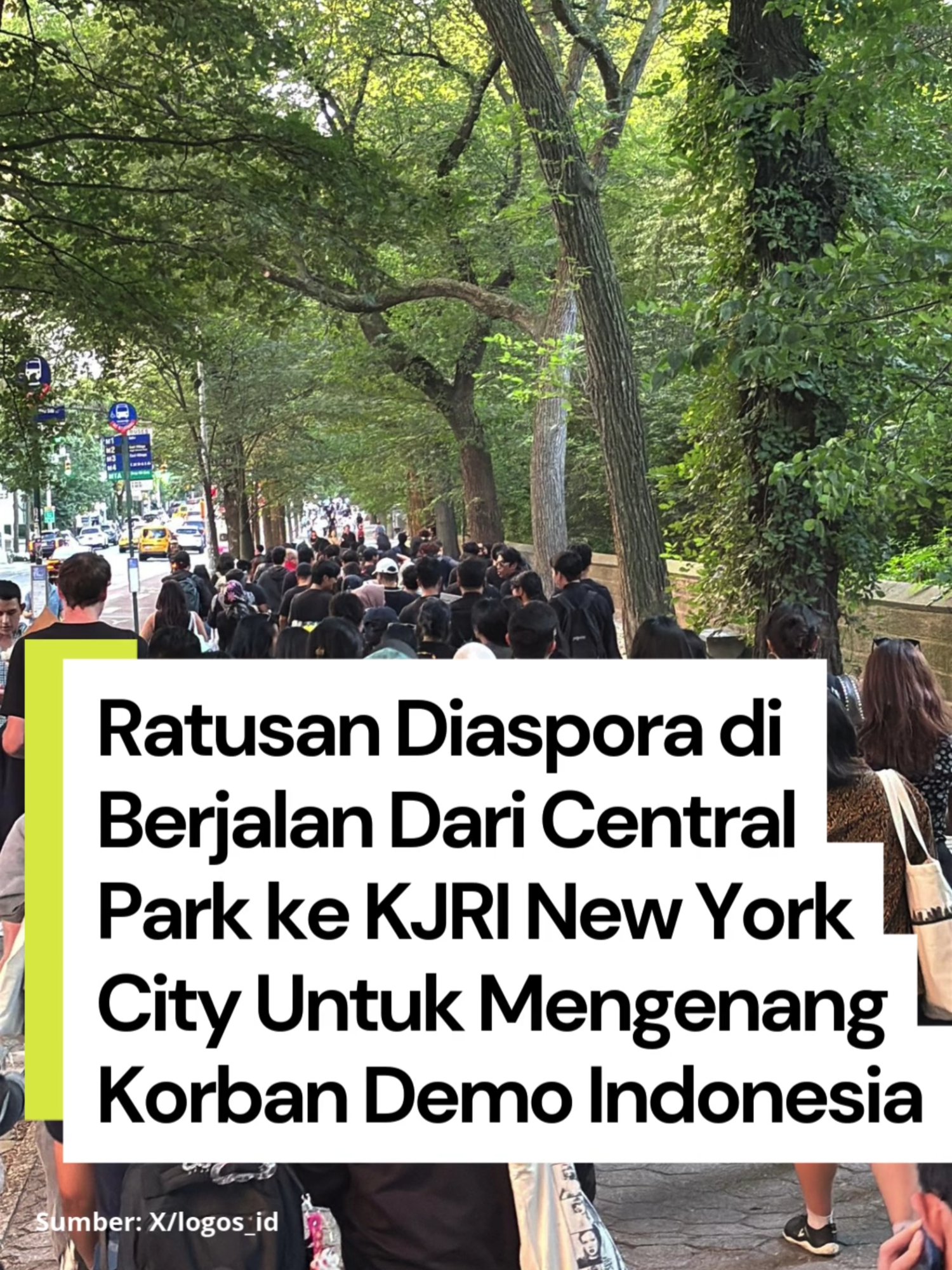 Demontrasi di Indonesia tidak luput dari perhatian warga Indonesia di luar negeri. Ratusan diaspora Indonesia ikut melakukan aksi damai. Mereka berjalan dari Central Park ke KJRI New York City untuk mengenang 10 korban yang jatuh dalam demo sepekan terakhir. Di KJRI New York City, mereka mengadakan doa bersama, berduka atas jatuhnya korban dan memohon keadilan ditegakkan di Indonesia. Perwakilan diaspora juga menyerahkan TUNTUTAN 17+8 ke Konjen KJRI New York yang berjanji akan menyerahkannya langsung ke Menteri Luar Negeri. Aksi damai diakhiri dengan penyalaan lilin dan mengheningkan cipta. Aksi simpatik ini diorganisir bersama antara lain oleh Amerika Bergerak, Nongki NYC, Columbia Indonesia Society dan seluruh mahasiswa dan diaspora di New York City, New Jersey, dan sekitarnya. #wartalampung #mahasiswa #demo #diaspora #demodpr