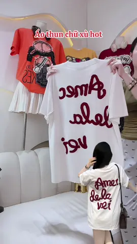 Áo thun chữ xù hot hit #huongtramshop123 #cotton4chieu #aothununisexnamnu #xuhuongtiktok #aothuntheuxu @Hương Trầm 123 (ko live ) @Hương Trầm Shop 123 (Live Phụ) 
