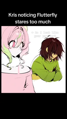 I KNOW KRIS ≠ CHARA, but this theory was so fun to draw because of my OC x canon + more trauma for Flutterfly lol 😭 #undertale #originalcharacter #krisdeltarune #charaundertale 