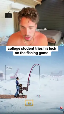 college student tries his luck on the fishing game #collegestudent #bigfish #kickstreaming 