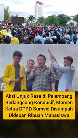 Aksi Unjuk Rasa di Palembang Berlangsung Kondusif, Momen Ketua DPRD Sumsel Disumpah Didepan Ribuan Mahasiswa.  #peristiwa #demonstrasi #1September2025 #plgyedak 