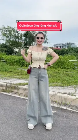Quần jean ống rộng siêu xinh #quanjeanongrong #quanjeanongsuong #quanjeannu #quanjeans #xuhuong 