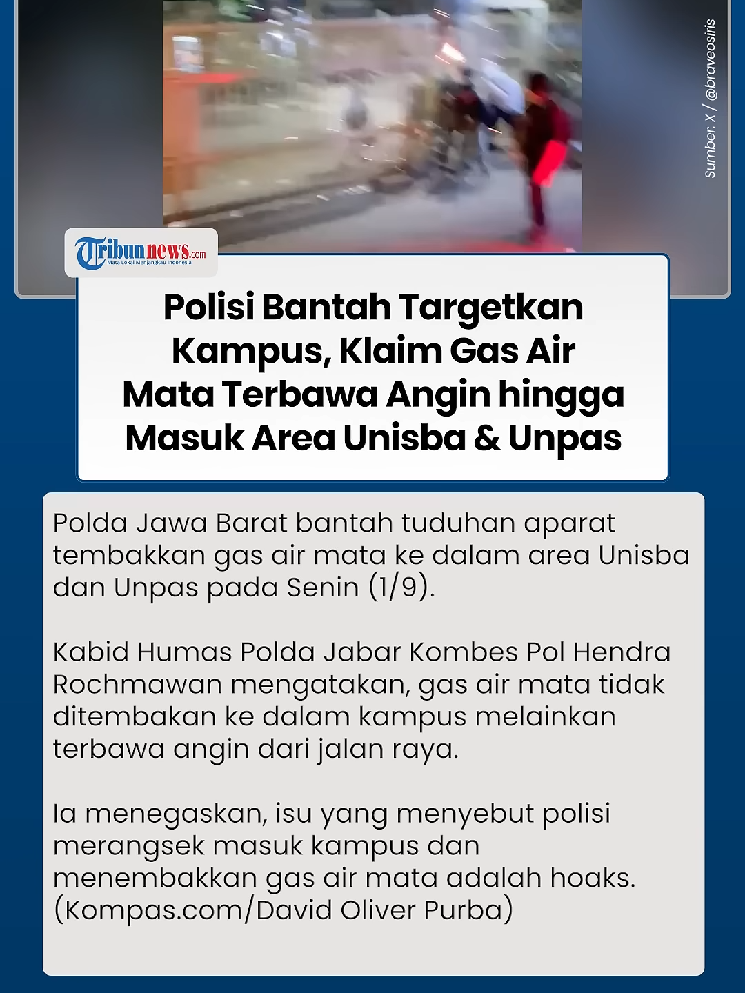 Polisi Bantah Bidik Kampus, Klaim Gas Air Mata Terbawa Angin hingga Masuk ke dalam Unisba & Unpas #polisi #gasairmata #unisba #unpas #beritaviral