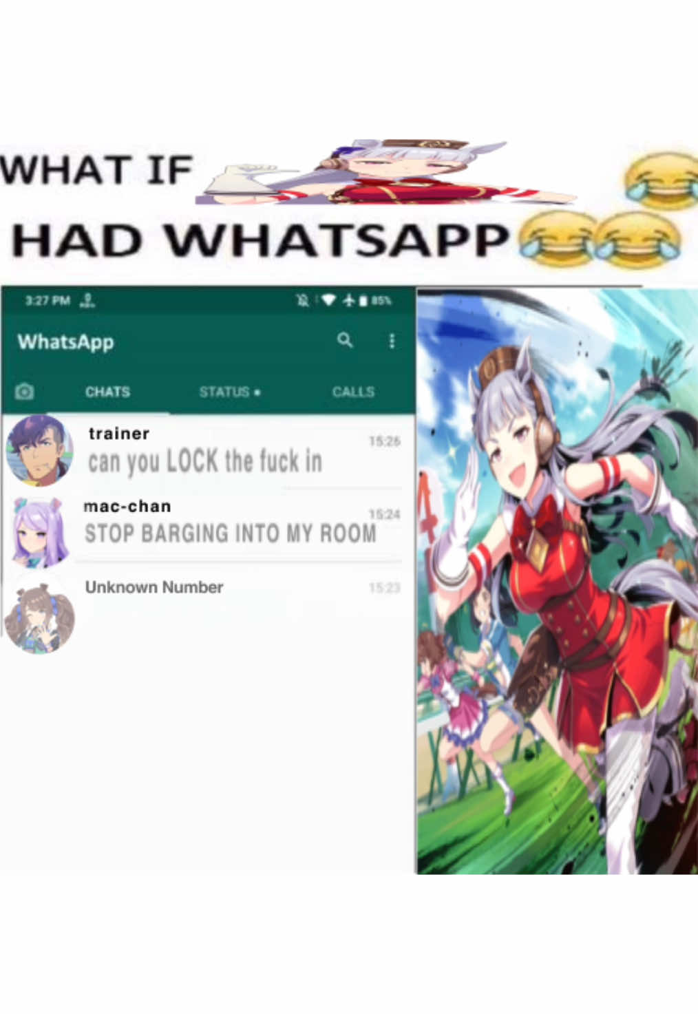 what if GOLD SHIP had whatsapp #umamusume #umamusumeprettyderby #goldship #mejiromcqueen #tosenjordan 