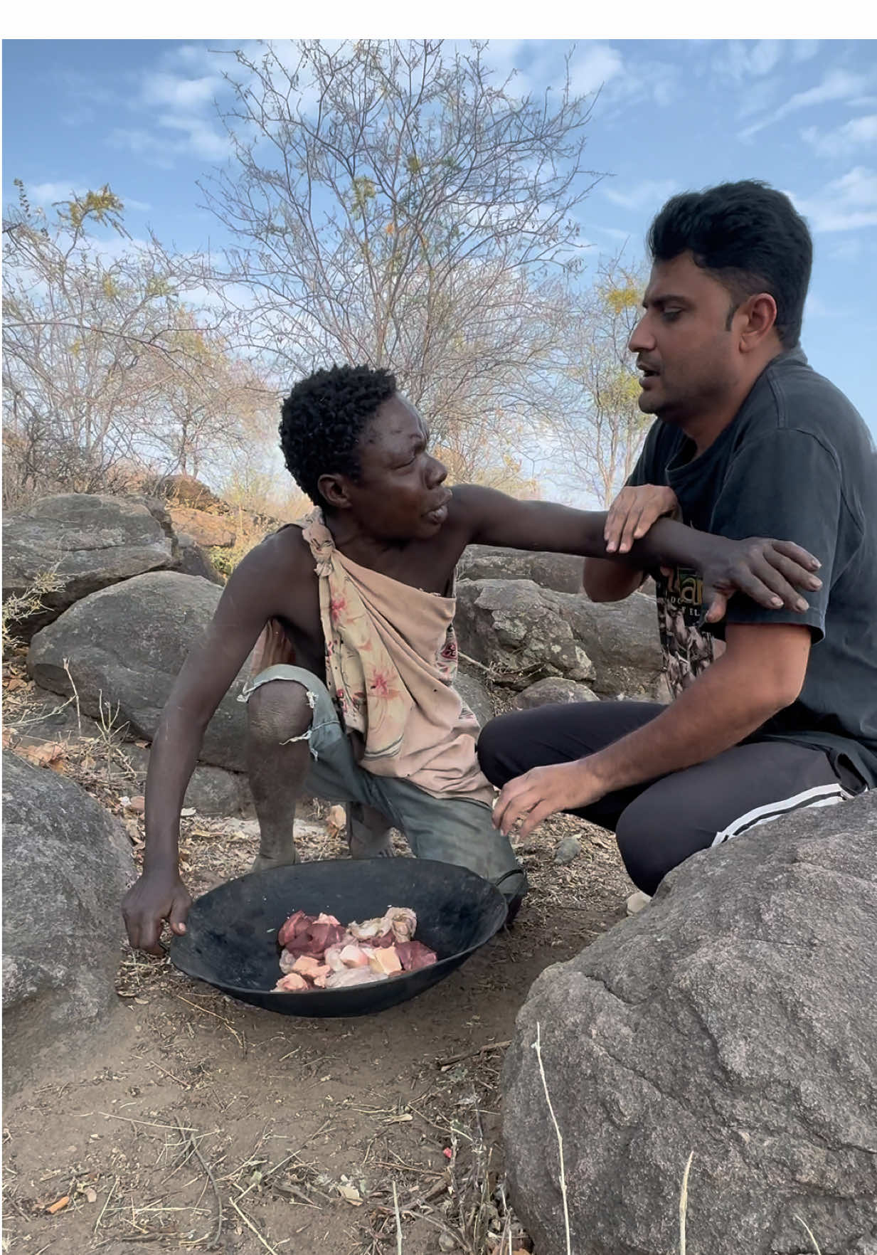 “Chaba said: you won’t get food 😂” Chaba told me, “you won’t get to eat!” 🤨😂 But hey—I came along with him, so of course I’ll get my share too 😆🥘. Food banter with the Hadzabe always hits different! ✨ #roamingwithvinu #chaba #hadzabetribe #FoodTok #cookingtiktok 