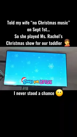 On the evening of August 31st, my wife told me she would play Christmas songs in the morning (September 1st) because it’s already the “BER” months. I told her NO... So she turned on Ms. Rachel’s Christmas show for our toddler instead. 🤦 What do I do? 😫 #msrachel #songsforlittles #firsttimeparents 