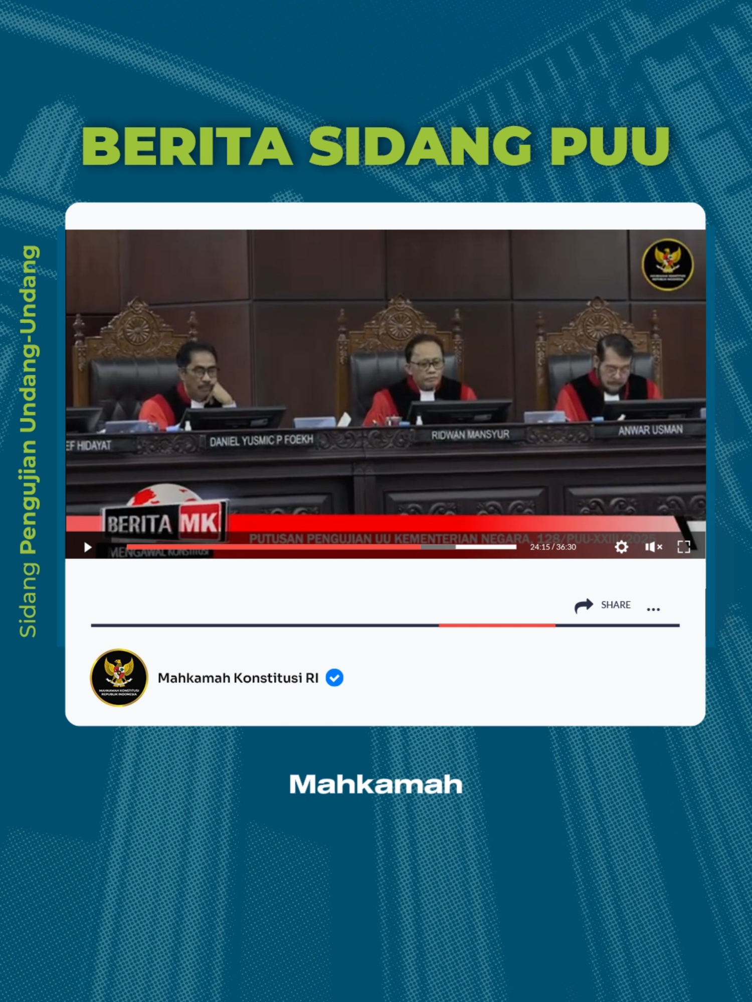 Larangan rangkap jabatan juga berlaku bagi wakil menteri? 🤔 Mahkamah Konstitusi menegaskan hal itu dalam Putusan Nomor 128/PUU-XXIII/2025 yang dibacakan pada Kamis (28/8). Dalam sidang, MK menyatakan ketentuan Pasal 23 UU Kementerian Negara tidak hanya mengikat menteri, tetapi juga wakil menteri. Putusan ini diajukan oleh Viktor Santoso Tandiasa dan Didi Supandi yang mempersoalkan praktik wakil menteri merangkap sebagai komisaris BUMN. Menurut MK, larangan tersebut sudah jelas ditegaskan sejak Putusan 80/PUU-XVII/2019 dan bersifat final serta mengikat. Simak sidang selengkapnya di kanal YouTube Mahkamah Konstitusi RI ya, #Courtizen! #MengawalKonstitusi #salaMKonstitusi #MKRI