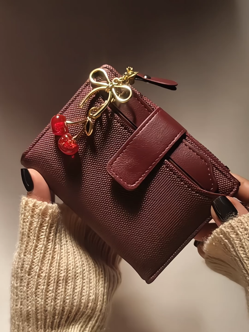 the long wait is over😫 maroon compact wallet restock!!!🍒 #wallet #walletforwomen #purse #walletrecommendation 