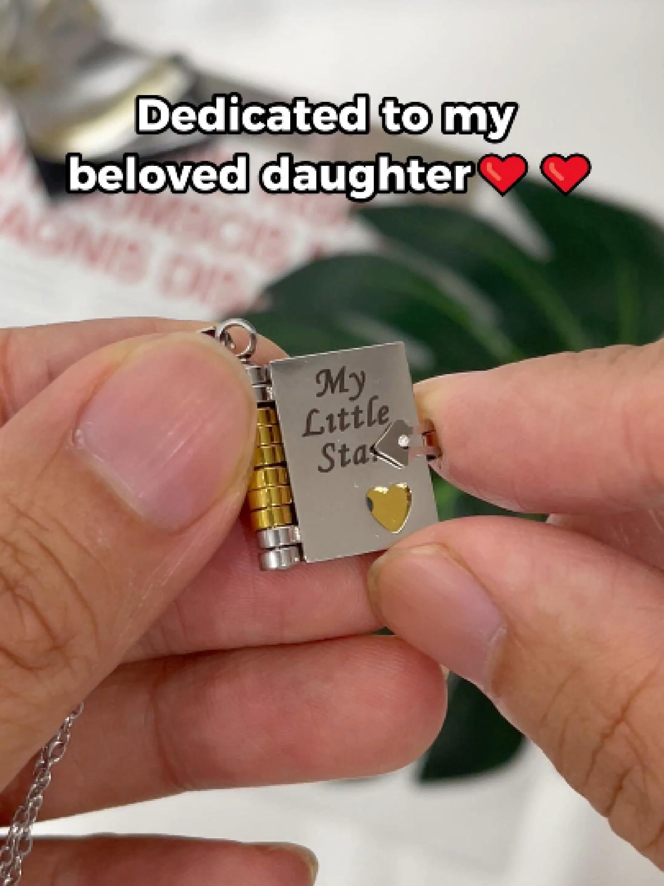Her heart deserves a daily reminder: she is deeply loved. 💕 #fyp  #necklace #booknecklace #Love #giftideas #BookTo #booklovers #book #bookish #momanddaughter
