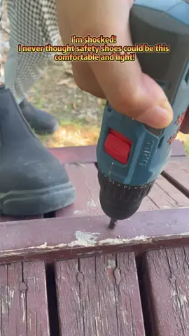 I can't destroy it with an electric drill and a chainsaw!#workshoes #steeltoeshoes #menshoes #workboots #SAFTERK 