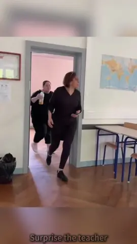 Pretend to fright and surprise the teacher 🥰#fyp #surprise #teacher #respect #Love 