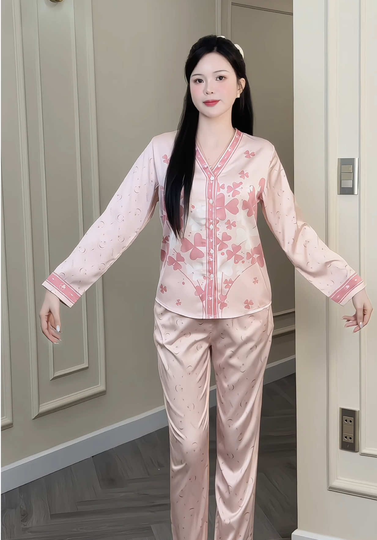 Bộ đồ Nữ CLOVER, bộ pijama thiết kế tay dài quần dài #champhanreview #pijama 