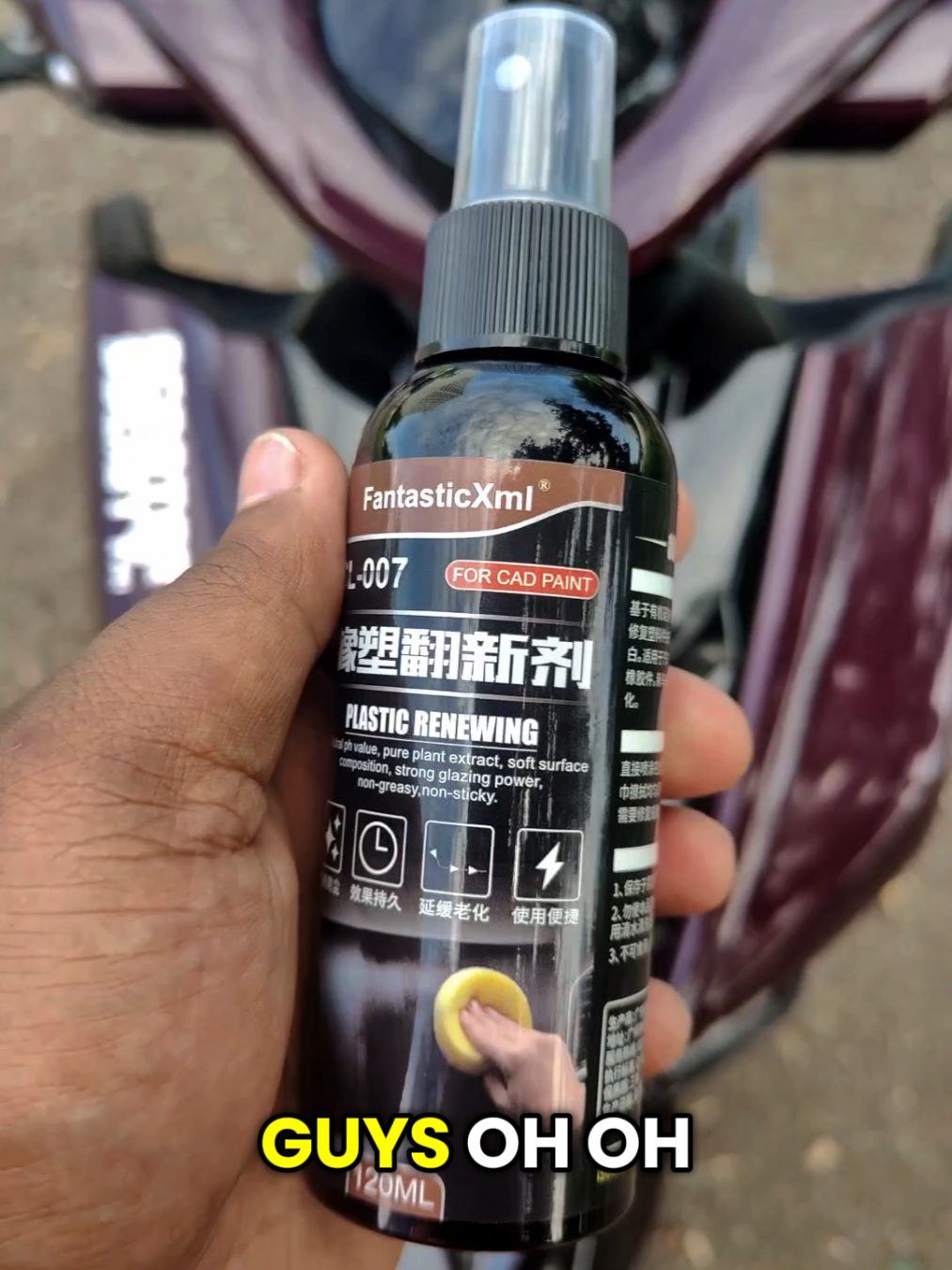 Ang kintab ng motor ko 😍 Click mo na ang yellow basket dahil mura lang 🤑 #keishstickersph #CapCut #plasticrenewingspray #trending #creatorsearchinsights 