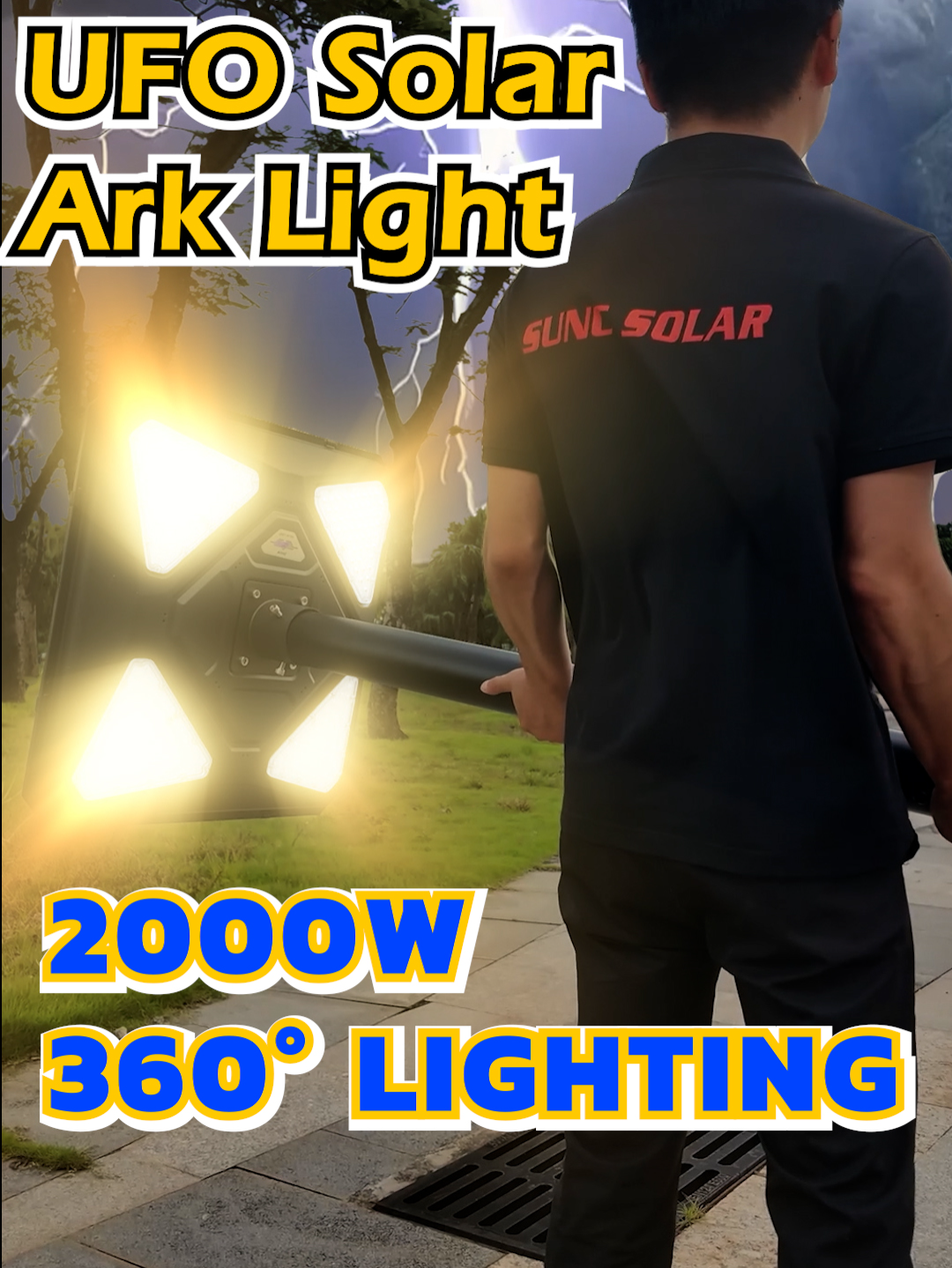 SUNC Solar Ark Garden Light: UFO 360° solar light, wind and rain resistant, larger and brighter, longer discharge time！#sunc #suncsolar #solarlights #solarpower #solarlighting #outdoorlighting #solarenergy #outdoorlights #solar #gardenlights #solarlight #light #gardendesign #ufosolarlight #360 #AE