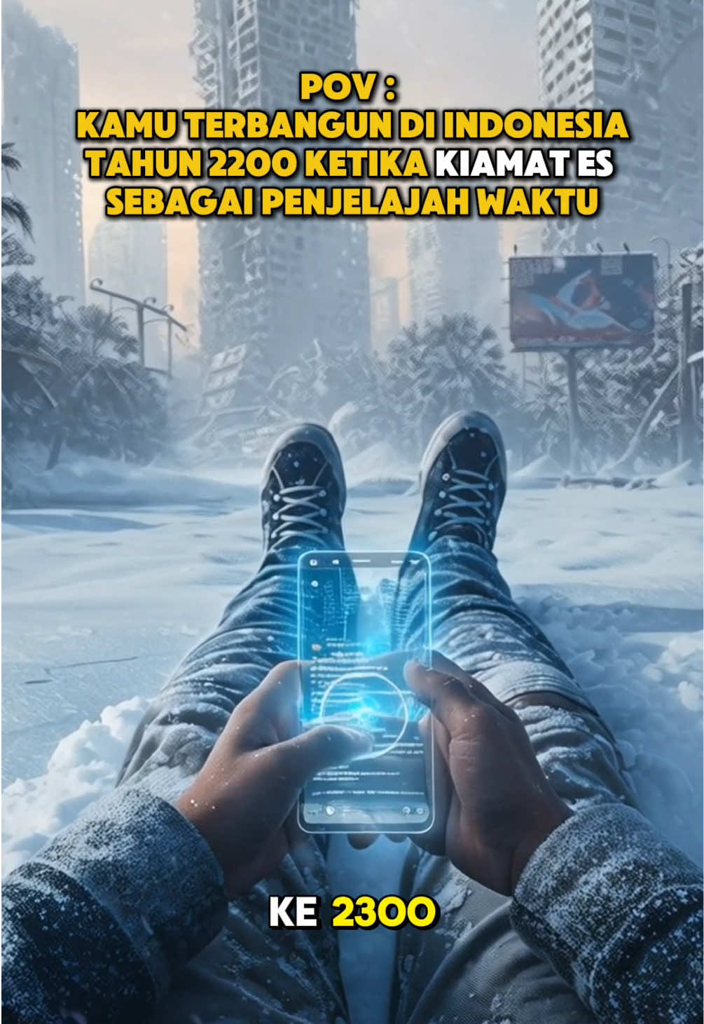 #creatorsearchinsights Pov : Kamu Terbangun di Indonesia tahun 2200 ketika Kiamat Es sebagai Penjelajah waktu #indonesia #fyp #viral #penjelajahwaktu 