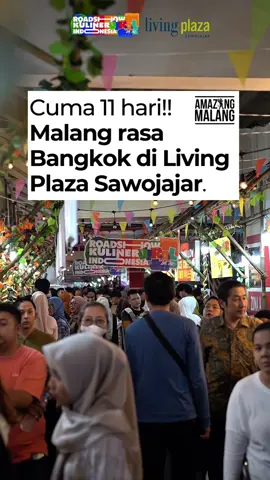 EVENT KULINER PERTAMA DI INDONESIA DAN TERBESAR DI MALANG🤩 📍Living Plaza Sawojajar 4 - 14 September 2025 10.00-22.00 Jangan sampai lewatkan keseruan kuliner dengan vibes Bangkok. Ribuan pilihan jajanan viral akan dibawa oleh Roadshow Kuliner Viral Indonesia by GW Food dan Gtown Square untuk Malang‼️ Catat tanggalnya, jangan lupa datang dan ramaikan ya. Sampai bertemu warga Malang👋🏻 #roadshowkulinerviralindonesia #malangrasabangkok #kulinermalang #kulinerviral #livingplazasawojajar 