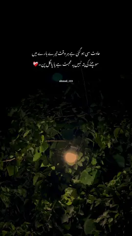عادت سی ہو گئی ہے ہر وقت تیرے بارے میں سوچنے کی ❤️‍🩹#videos #foryоu #status #esthetics 