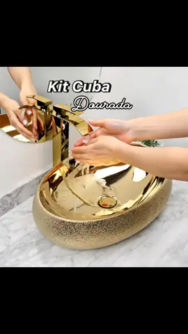 Cuba dourada banheiro! 🤌🏼#lavabo #cubabanheiro #banheiro #cubadourada 