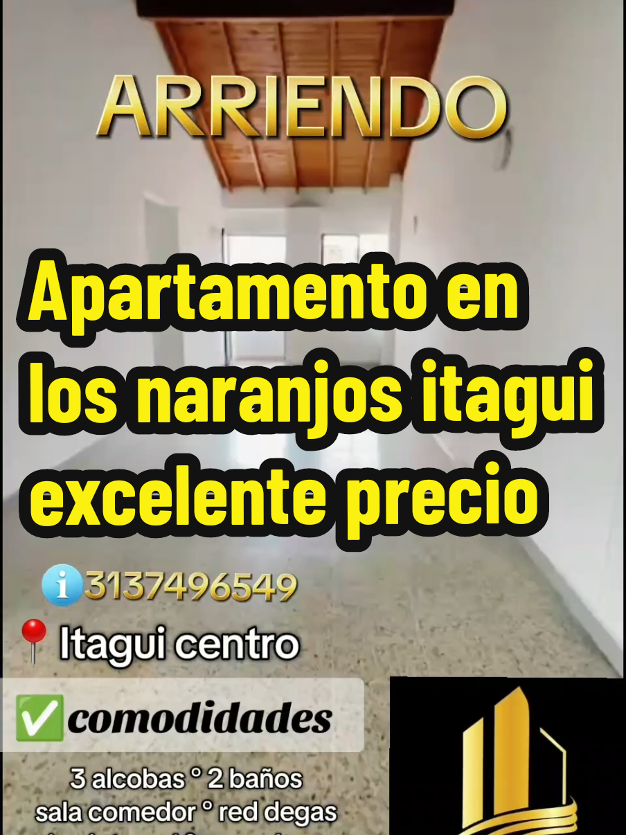 SE ARRIENDA APARTAMENTO  📍Los naranjos . Itagui ✅️3 alcobas Baño Sala Comedor Cocina integral con red de gas Zona de ropas Balcón.  PREGUNTA POR SU PRECIO ESPECIAL SOLO POR HOY💥💥💥💥💥  ℹ️3137496549 #itaguivillapaula #itagui #inmobiliariaexclusiva #itaguilosnaranjos #Arriendoenitagui 