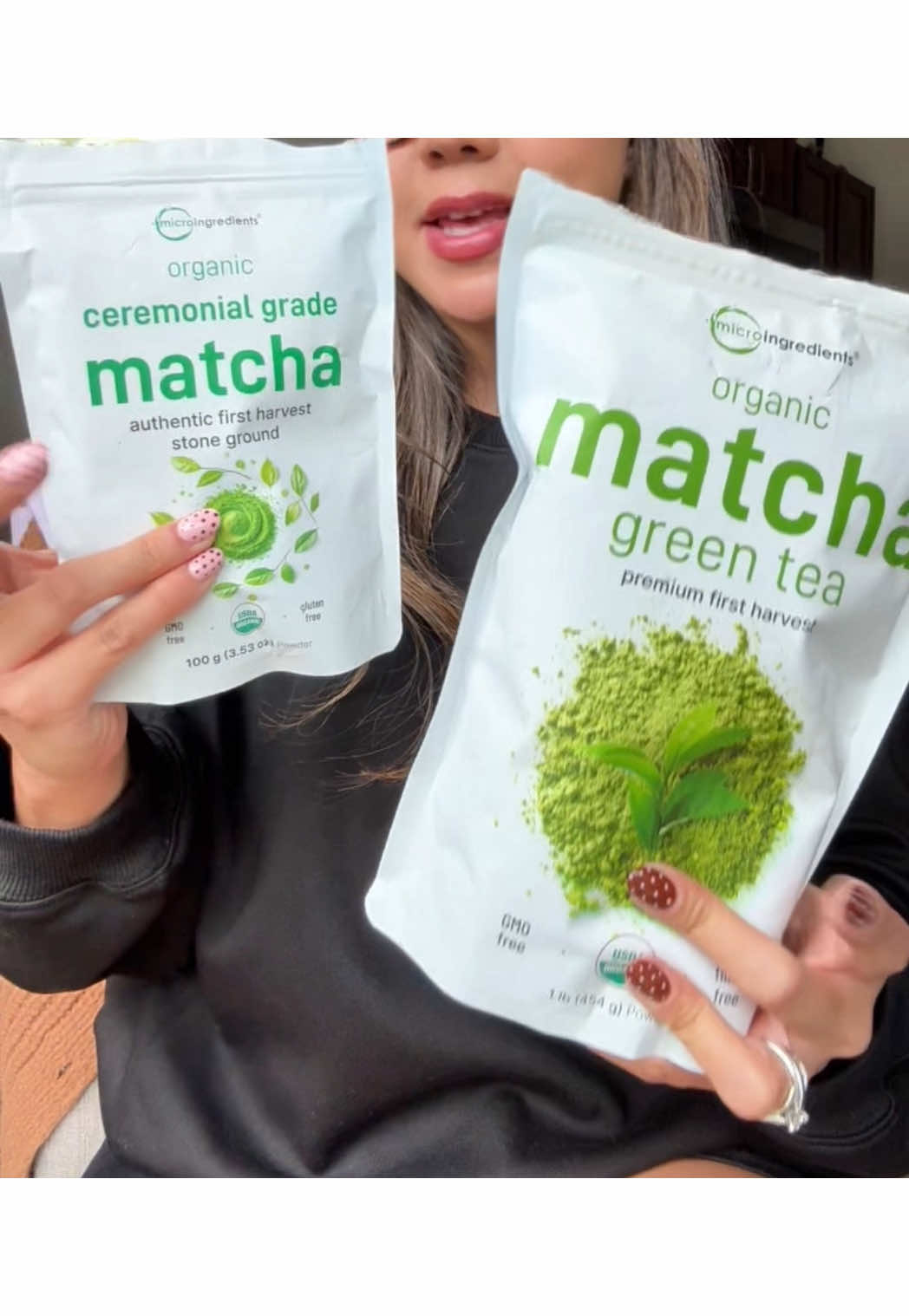 Here are some differences between @Micro Ingredients Ceremonial Grade matcha vs the culinary grade matcha powders. Either way I end up with delicious iced matcha lattes 🍵😋 #matchalatte #matcha #matchalover #matchapowder #microingredients 