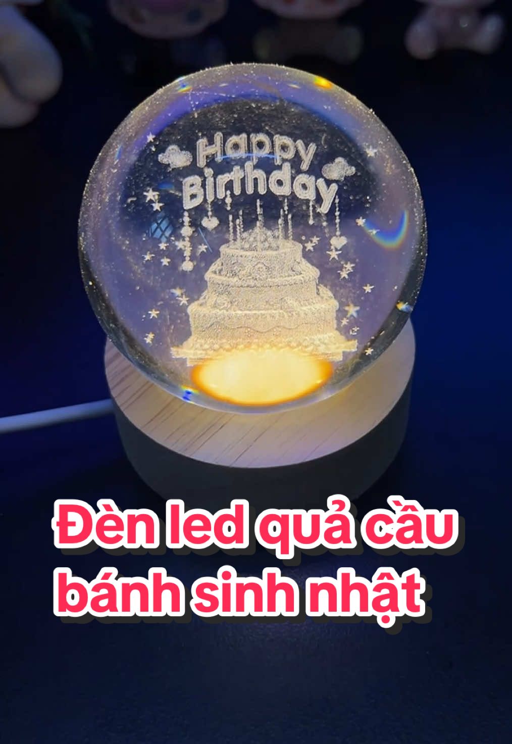Đèn led kiểu “quả cầu pha lê” hình bánh sinh nhật xinh lắm #admicro #review #muataitiktokshop🛍 