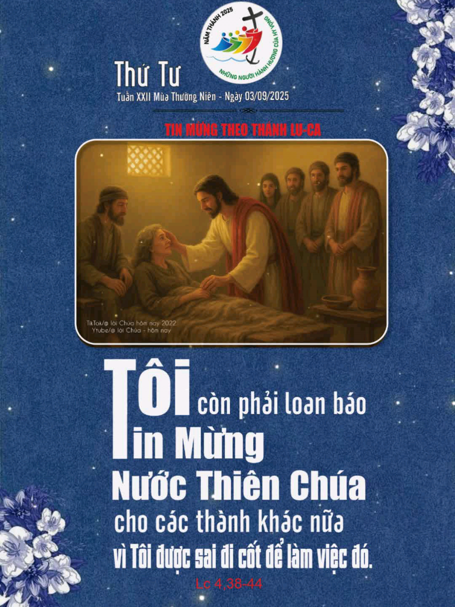 THỨ TƯ TUẦN 22 MÙA THƯỜNG NIÊN NGÀY 03/09/2025. #kinhthanh #conggiao #loichua #loichuahomnay #suyniem 