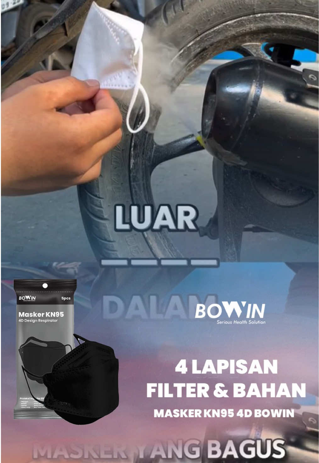 Mari kita tes asap dengan pakai masker kn95 dari bowin #masker #maskerviral #tesasap 