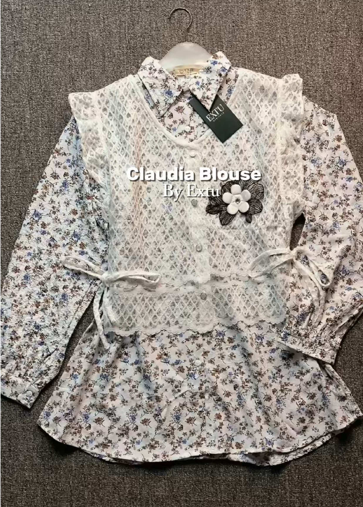 Claudia Blouse by extu cakep bgt😍 #blousecantik #blousekekinian #blousedesign #blousekorea #blazerkoreanstyle 