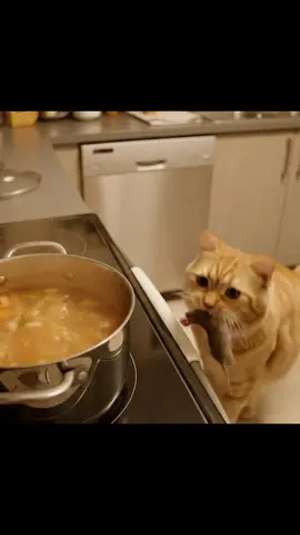 Cat’s Secret Recipe: You Won’t Believe What’s in the Soup!#FunnyCat #KitchenPrank #CatComedy