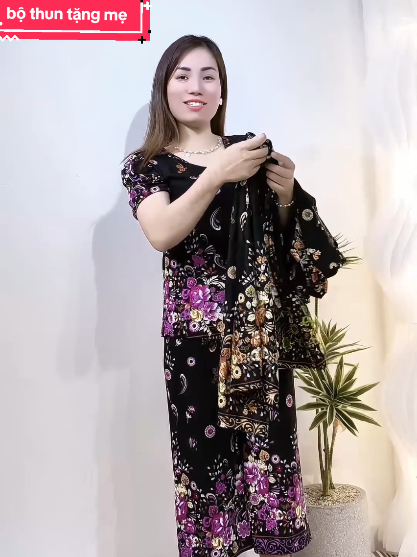 Bộ thun thái trung niên mặc nhà co giãn tặng mẹ #thunthai #thoitrangtrungnien #setbotrungnien #fyp #xuhuong 