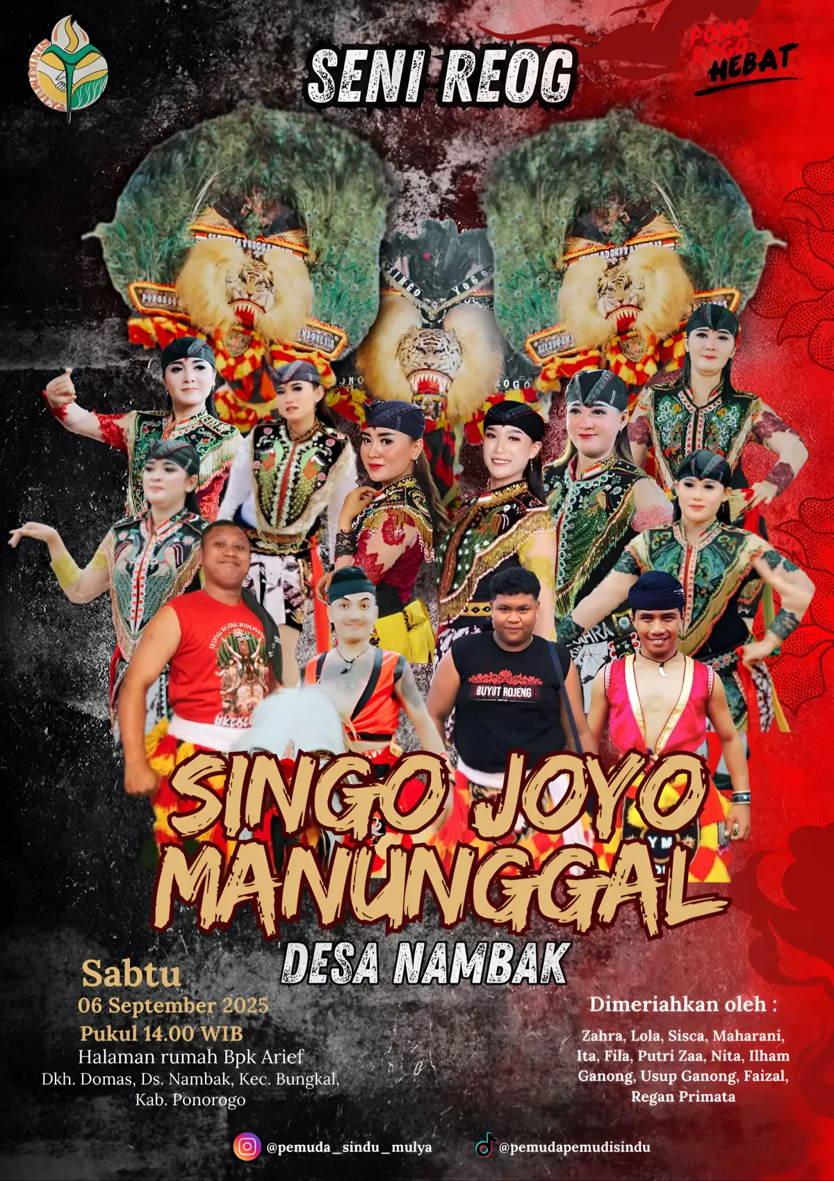 ojo lali bolo suk tanggal 6 sore dan malam. bintang tamu jaranan mas @Wisnu Jaya #jaranan #turonggosakti #reogponorogo #singojoyomanunggal #ponorogo24jam #fyp #xyzabc #4u 