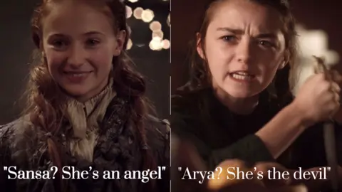 The fruits- Arya and Sansa, this was actually so difficult to pull off hats off to anyone Whos done this #aryastark #sansastark #starksisters #got #gameofthrones 