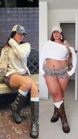 transitional Pinterest outfit inspiration but for us curvy girls! What do you think? Is it a look? Or is she just skinny? #plussizefashion #curvyandconfident #pinterestoutfit #outfitrecreation #sizeinclusivefashion #fashionforall 