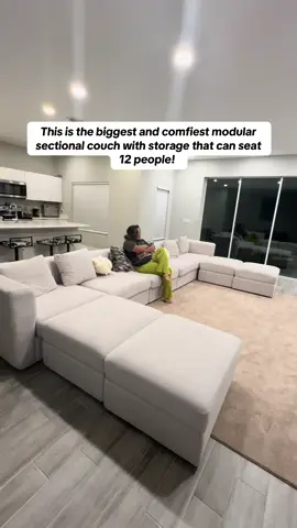 The biggest and comfiest modular sectional extra large couch that can seat up to 12 people #couch #sectional #extralargesectional #modularcouch #bigsectional 