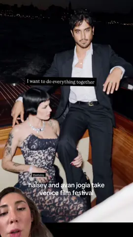 #greenscreen hot couples being hot in venice > #venicefilmfestival #halsey #avanjogia #amfargala @about-face beauty @Vivienne Westwood 