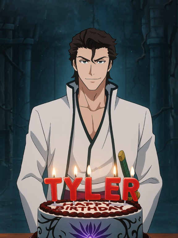 Comment your name👇order from bio📩 Sosuke Aizen from Bleach mark celebrates TYLER's birthday! 🕶️ Sosuke Aizen steps from the shadows to make TYLER’s birthday an illusion beyond imagination. 🎉 Power, elegance, and inevitability — this celebration was always part of my plan. If you seek perfection, epic surprises, and moments that transcend the ordinary, then like, comment, and follow… though whether it is your choice or my will, you’ll never know. ⚡✨ 🔮 Comment your name and your favorite character — perhaps you’ll be the next to be ensnared in my grand design in the following video. 🚀 #happybirthdaytoyou #happybirthday #sosukeaizen #bleach #anime #animeedit