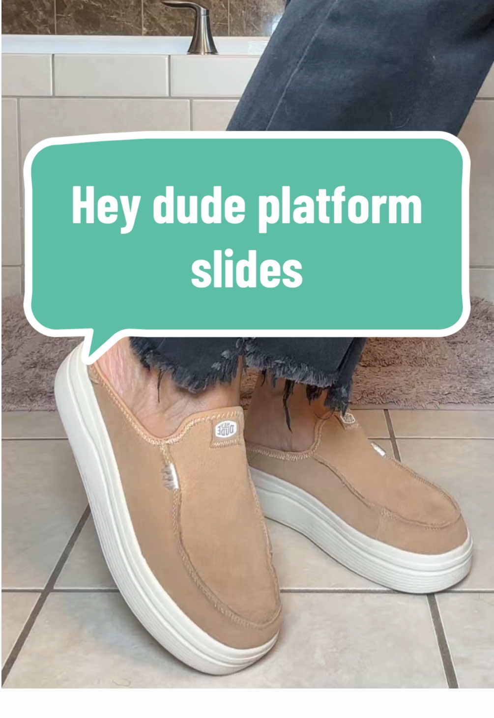 These @HeyDude Austin lifts are the perfect platform slides to wear for fall! Grab them while you can still get your color and size! #heydude #heydudeslides #heydudeaustinlifts #fallshoes #shoes #slipon #mules #platformshoes #tiktokshoplabordaysale #tiktokshopcreatorpicks 