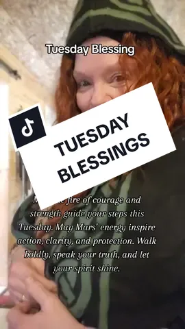 Tuesday Blessing May the fire of courage and strength guide your steps this Tuesday. May Mars’ energy inspire action, clarity, and protection. Walk boldly, speak your truth, and let your spirit shine. #roguesvibetribe #spiritual #blessings #fyp #flypシ 