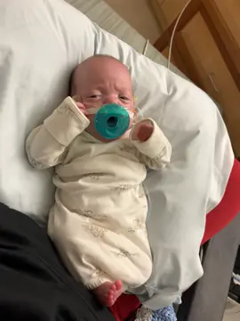We’re doing great with our paci but our goal is to start taking bottle/breast every feeding. That’s what’s mainly keeping us from home💙 we are on the lowest flow of nasal cannula but we’re not to worried, as he was previously off all respiratory support for two weeks, just needed a little help while feeding. #24weeker #miraclebaby #nicubaby 