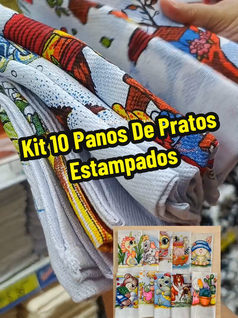 Kit com 10 Panos De Prato Grande Estampados 100% Algodão #CapCut 